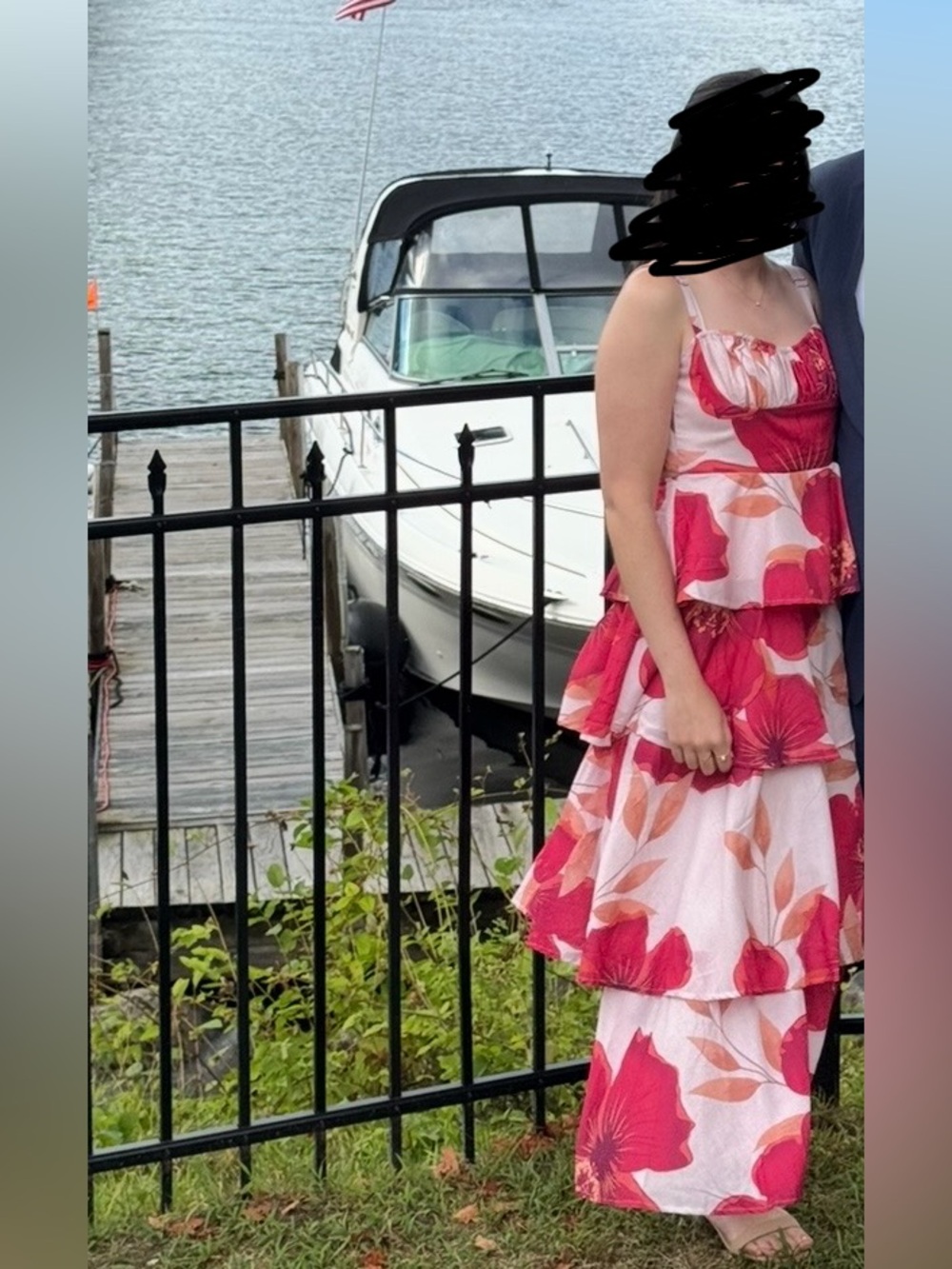 Women's Pink Floral Tiered Sundress